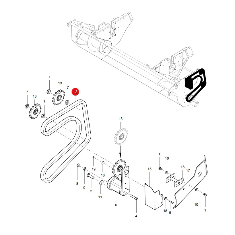 AGCO - 0934-17-42-00 - Pickup Roller Chain Massey Ferguson Lely