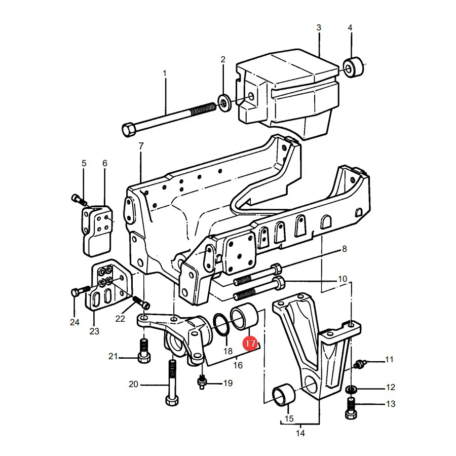 AGCO - 3384093M1 - Front Axle Suspension Bushing Massey Ferguson