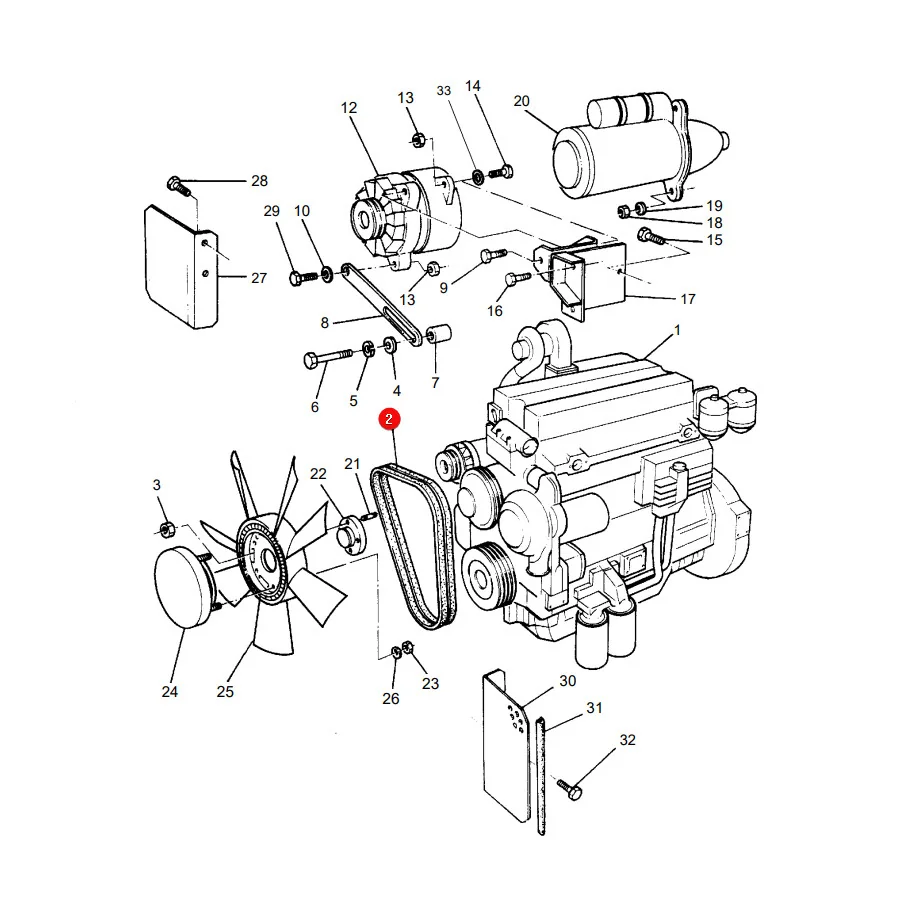AGCO - 3582953M91 - Toothed Belt Massey Ferguson (2 PCS)
