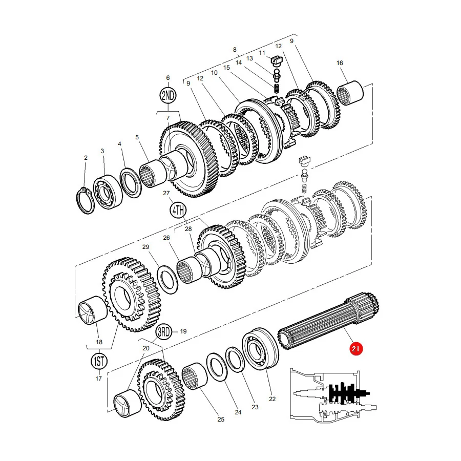 AGCO - 3599279M2 - Massey Ferguson Gearbox Shaft