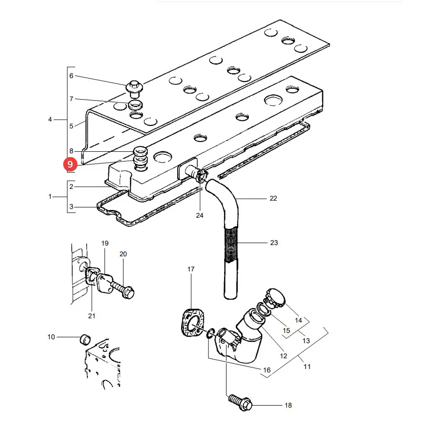 AGCO - 3638640M1 - Valve Cover Gasket Massey Ferguson