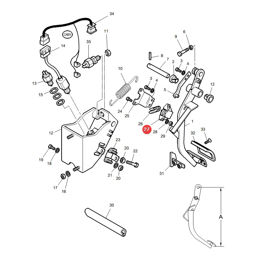 AGCO - 3784361M1 - Clutch Pedal Position Sensor Massey Ferguson