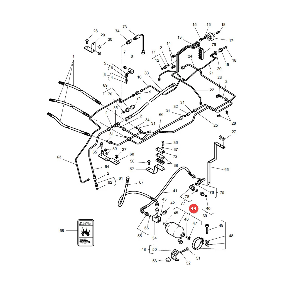 AGCO - 3789371M3 - Massey Ferguson Hydraulic Accumulator