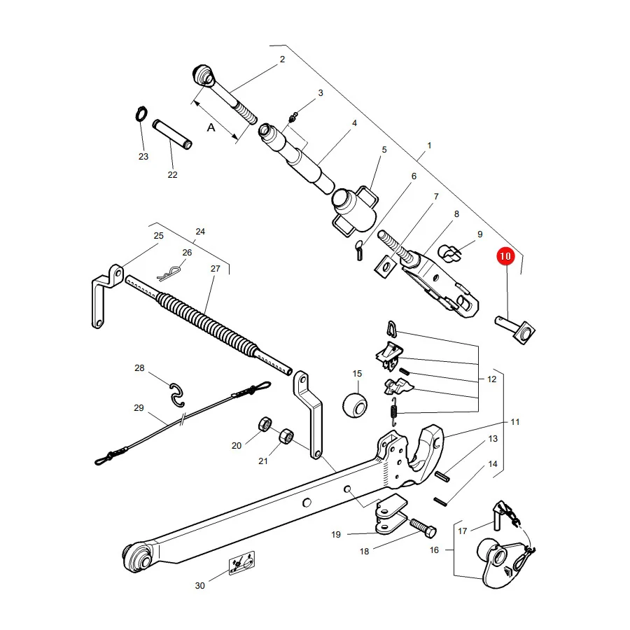 AGCO - 3808969M93 - TUZ Pin Massey Ferguson