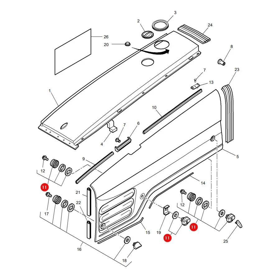 AGCO - 3901498M91 - Massey Ferguson Hood Mounting Kit