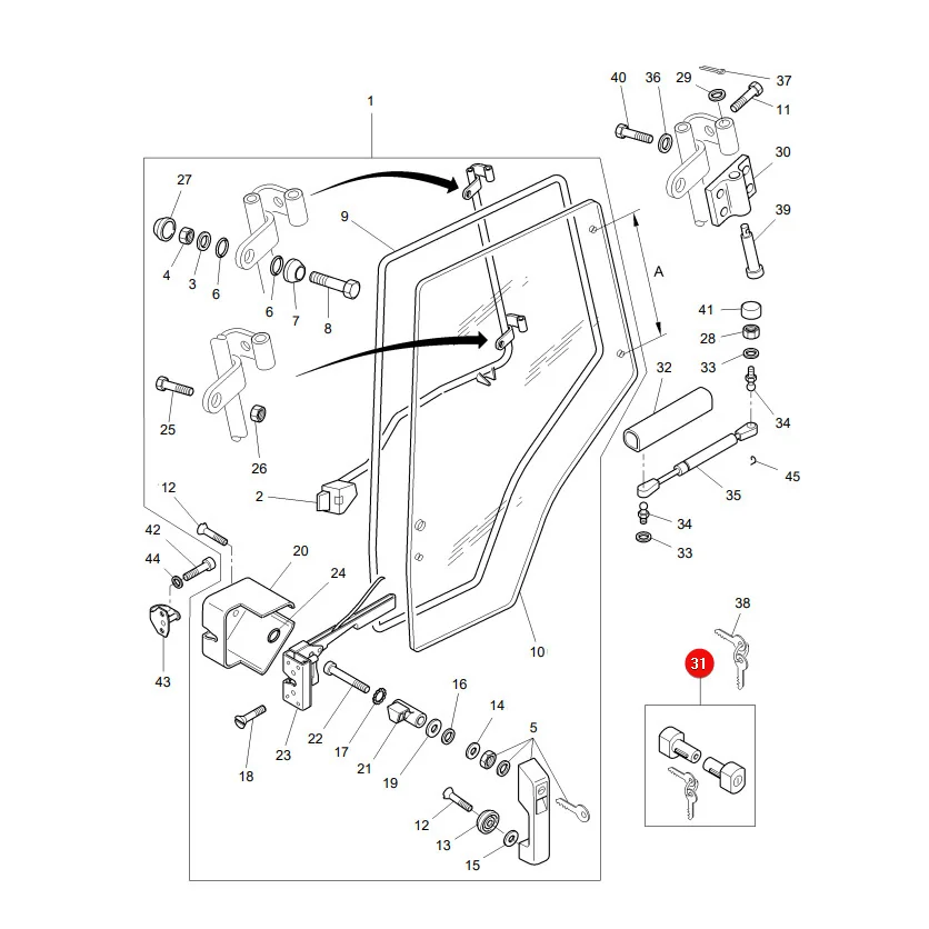AGCO - 3902370M91 - Massey Ferguson Door Lock