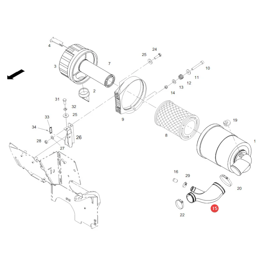 AGCO - 404200091101 - Air Filter Rubber Hose Fendt