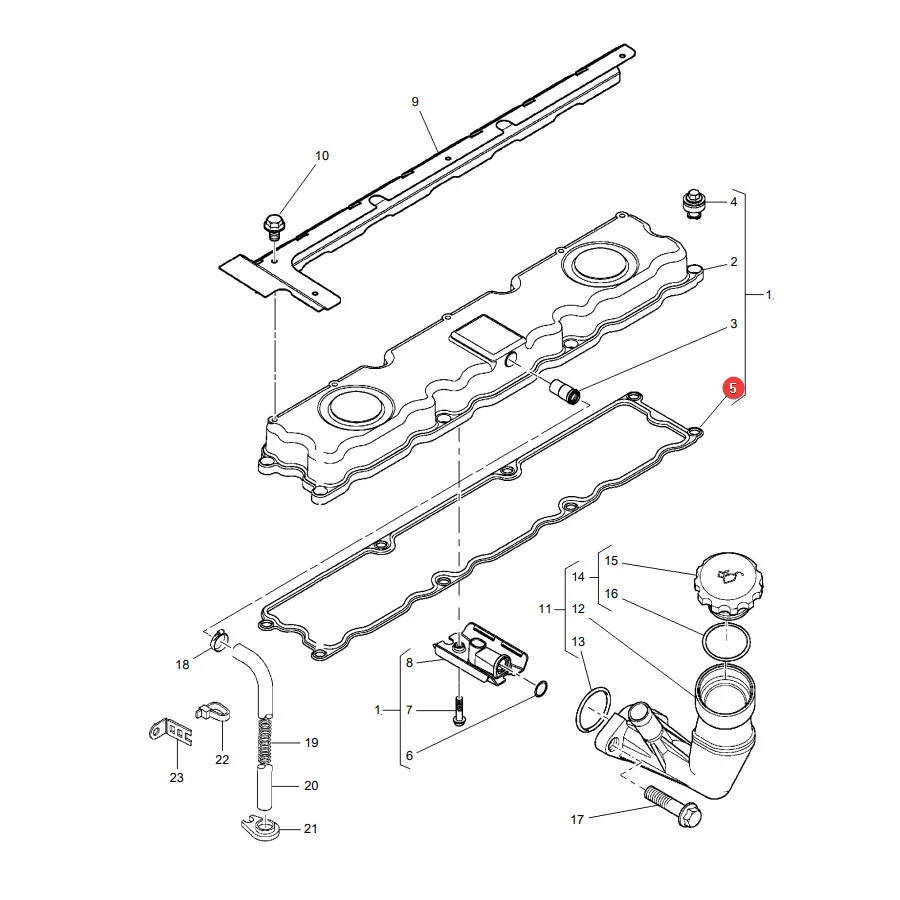 AGCO - 4224702M1 - Valve Cover Gasket Massey Ferguson