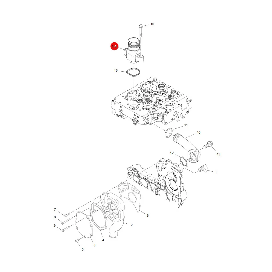 AGCO - 4227384M1 - Engine Head Thermostat Massey Ferguson