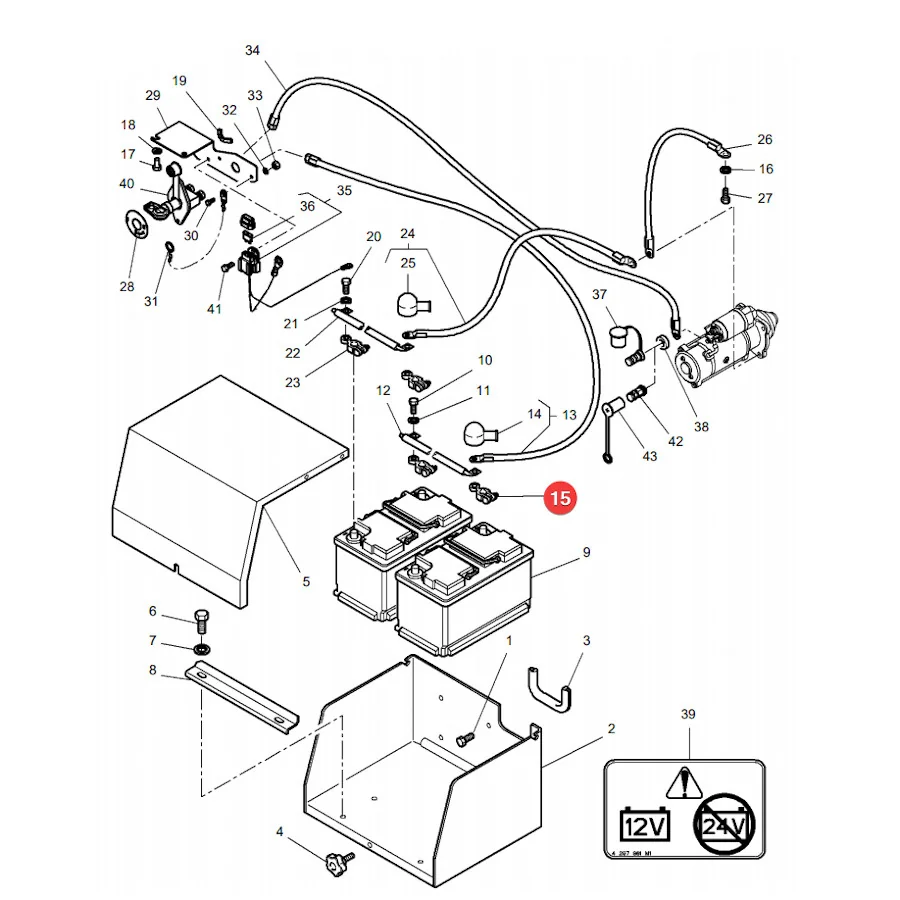 AGCO - 4276408M1 - Battery Terminal Positive (+) Massey Ferguson
