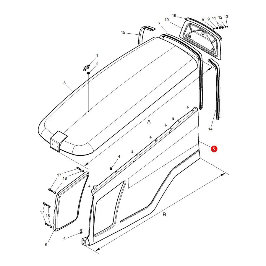 AGCO - 4291506M3 - Right Side Hood Massey Ferguson