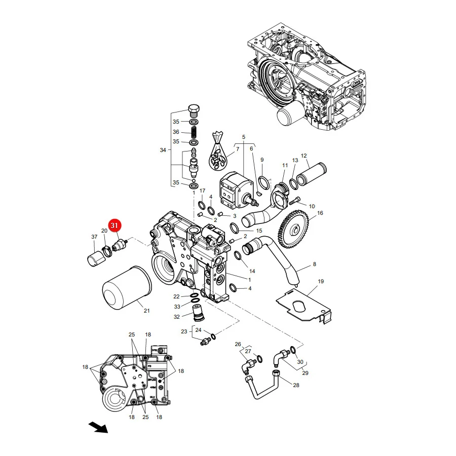 AGCO - 4305135M2 - Massey Ferguson Hydraulic Oil Sensor