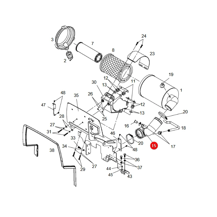 AGCO - 718202090010 - Rubber Air Intake Hose Fendt