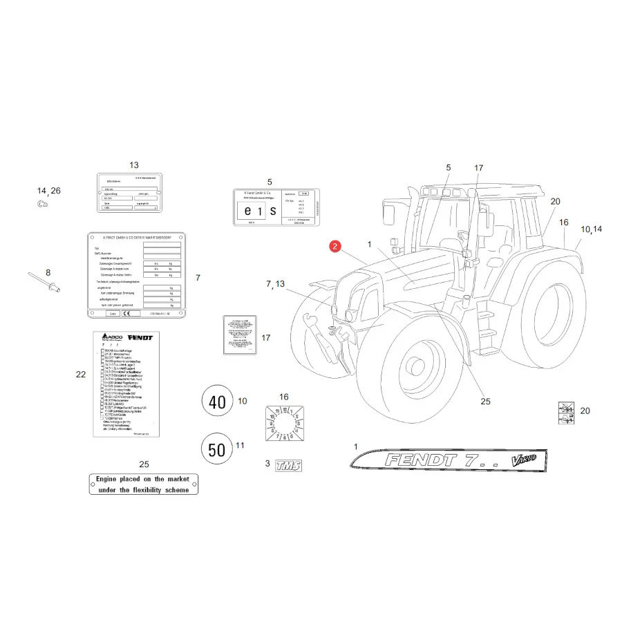 AGCO - 725500020650 - Sticker Fendt 716 Vario