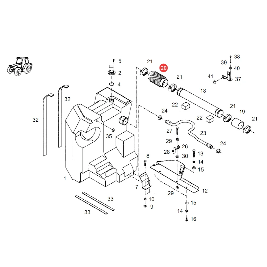 AGCO - 916201061060 - Rubber Fuel System Hose Fendt
