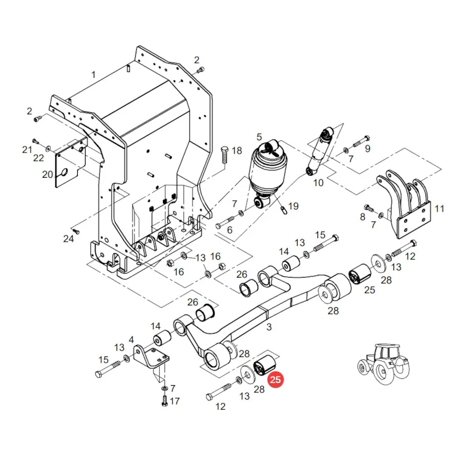 AGCO - 931502200260 - Fendt Cabin Metal-Rubber Bushing