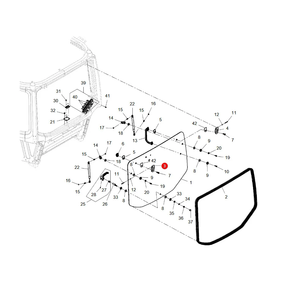 AGCO - 931812051040 - Fendt Rear Window Hinge