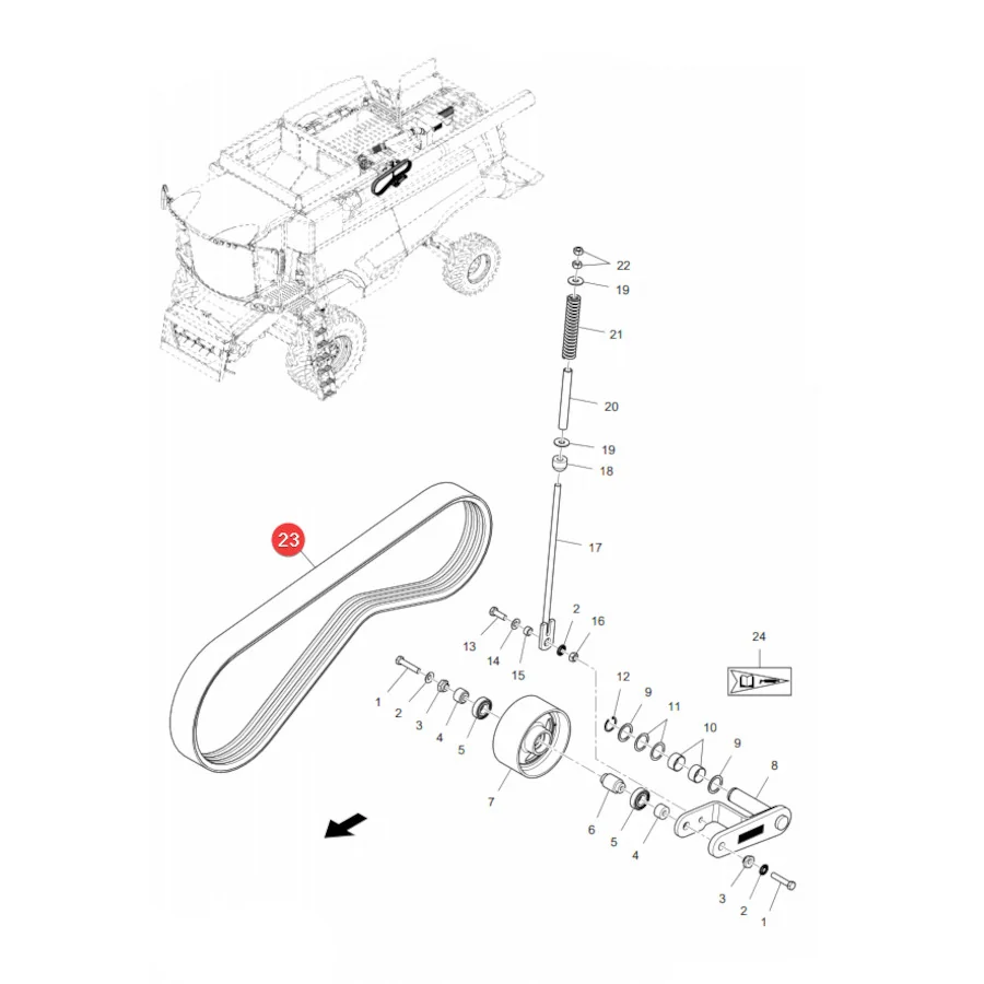 AGCO - ACW0365210 - Multi-Ribbed V-Belt 4PK x 2425 Massey Ferguson