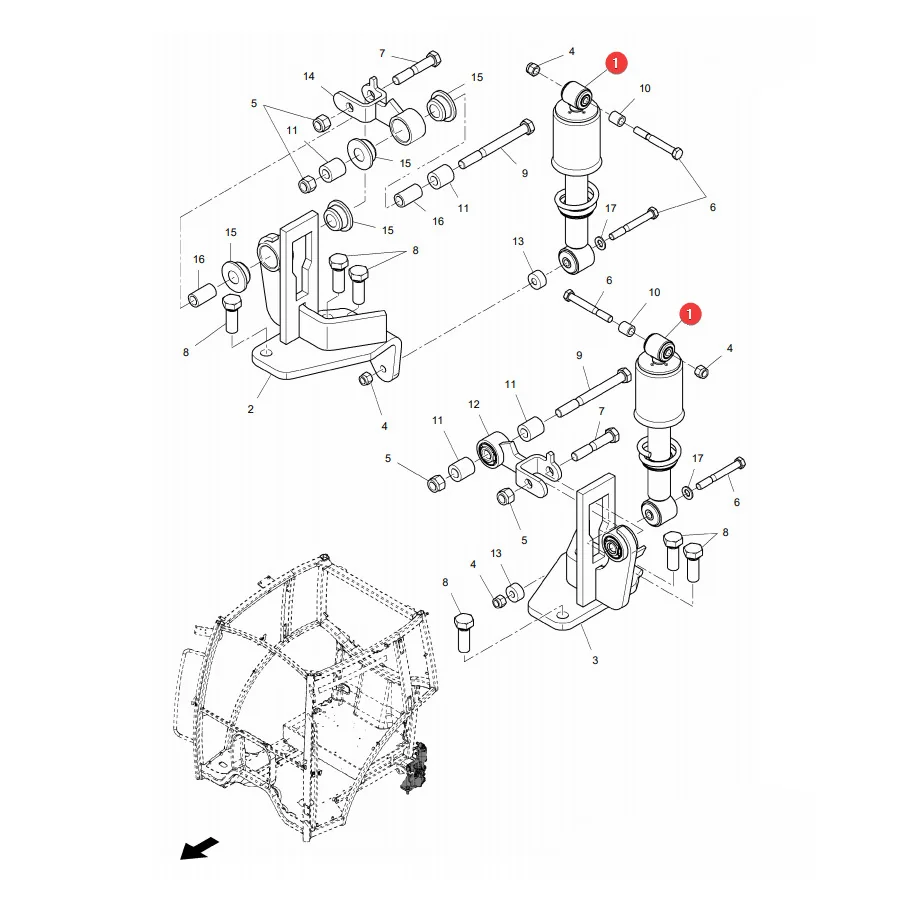 AGCO - ACW3378860 - Cab Shock Absorber Massey Ferguson