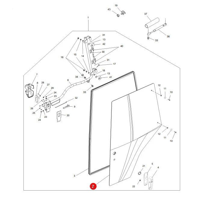 AGCO - ACW3466560 - Left Door Glass Massey Ferguson