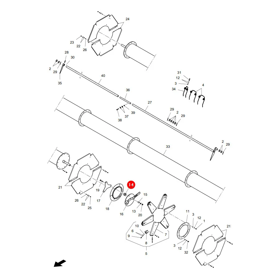 AGCO - D28660005 - Massey Ferguson  Reel Roller