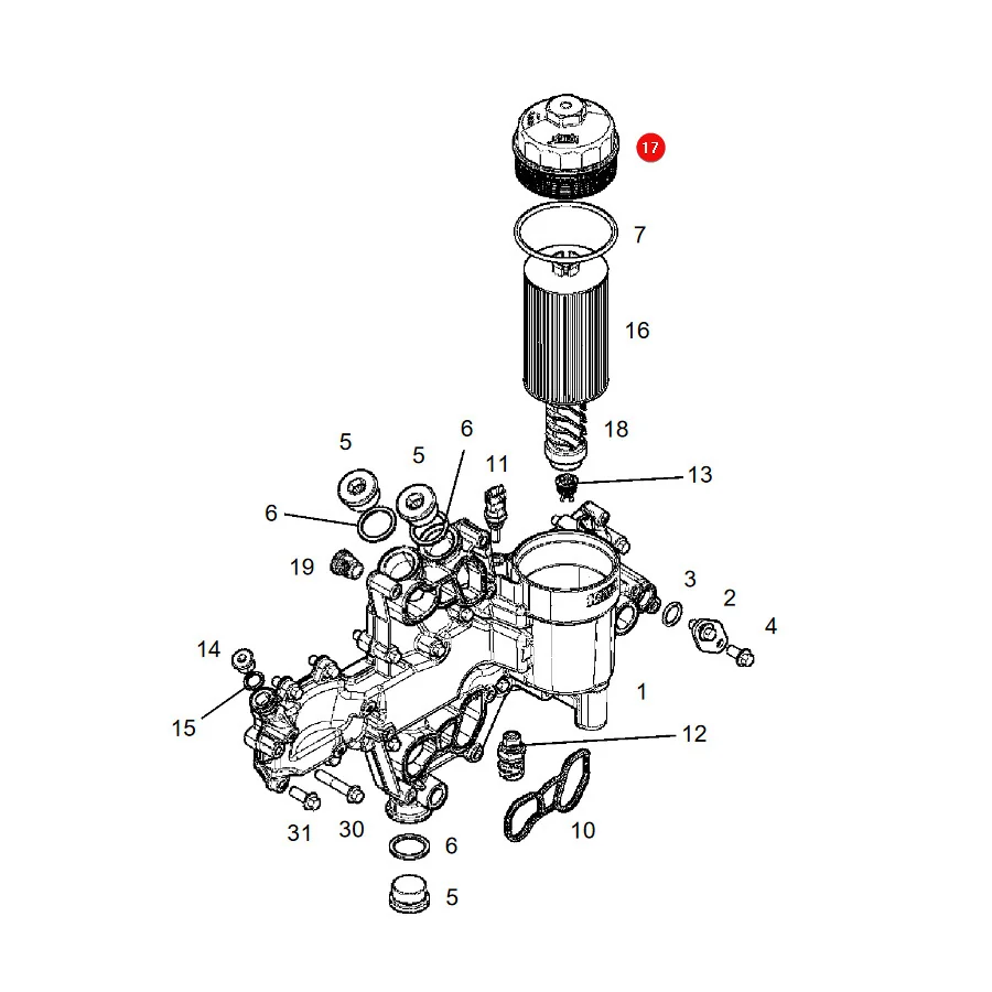 AGCO - F411201510070 - Fendt Oil Filter Housing Cover