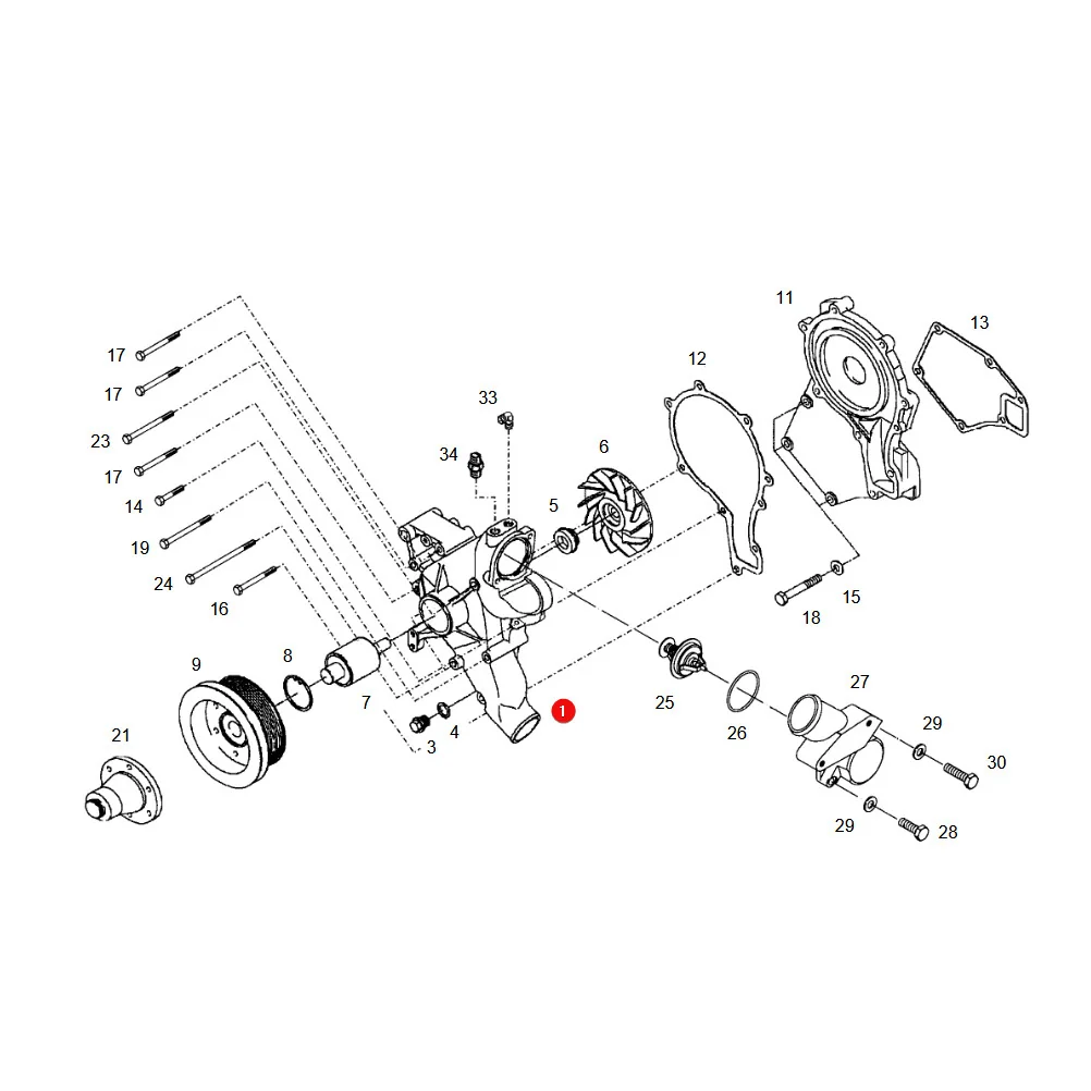 AGCO - F824200610040 - Water Pump Gasket Fendt
