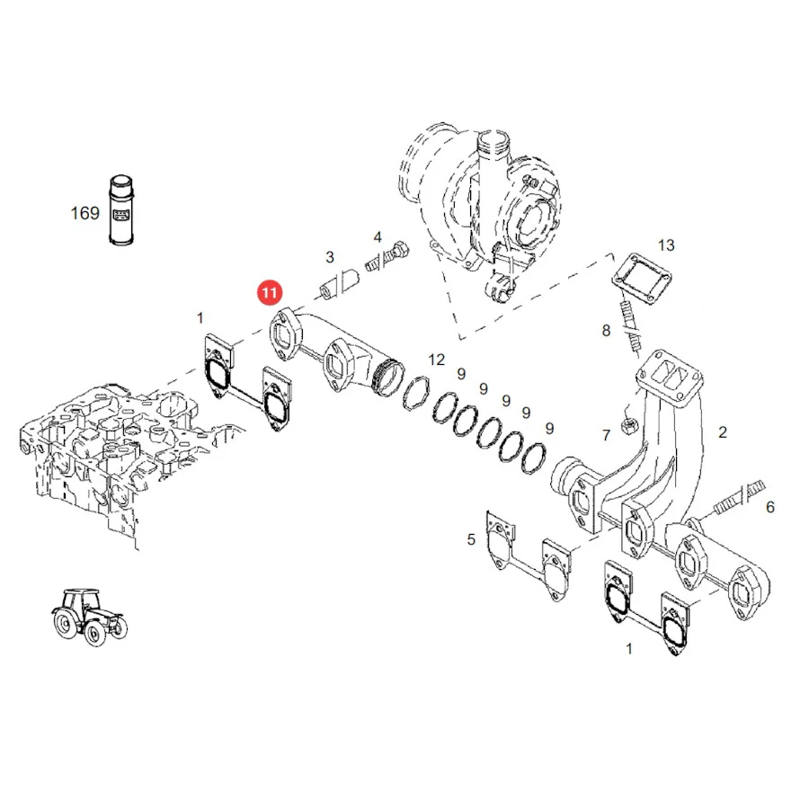 AGCO - F934201100080 - Exhaust Pipe Fendt