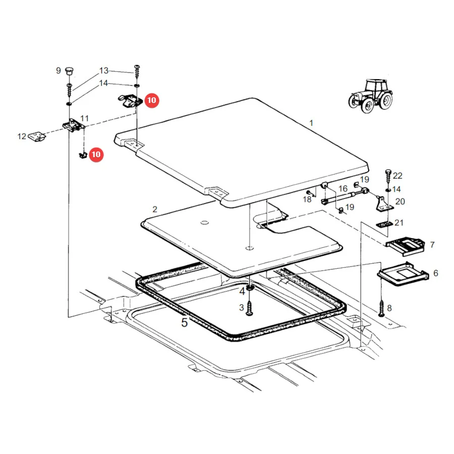 AGCO - H716810021021 - Roof Hinge Fendt