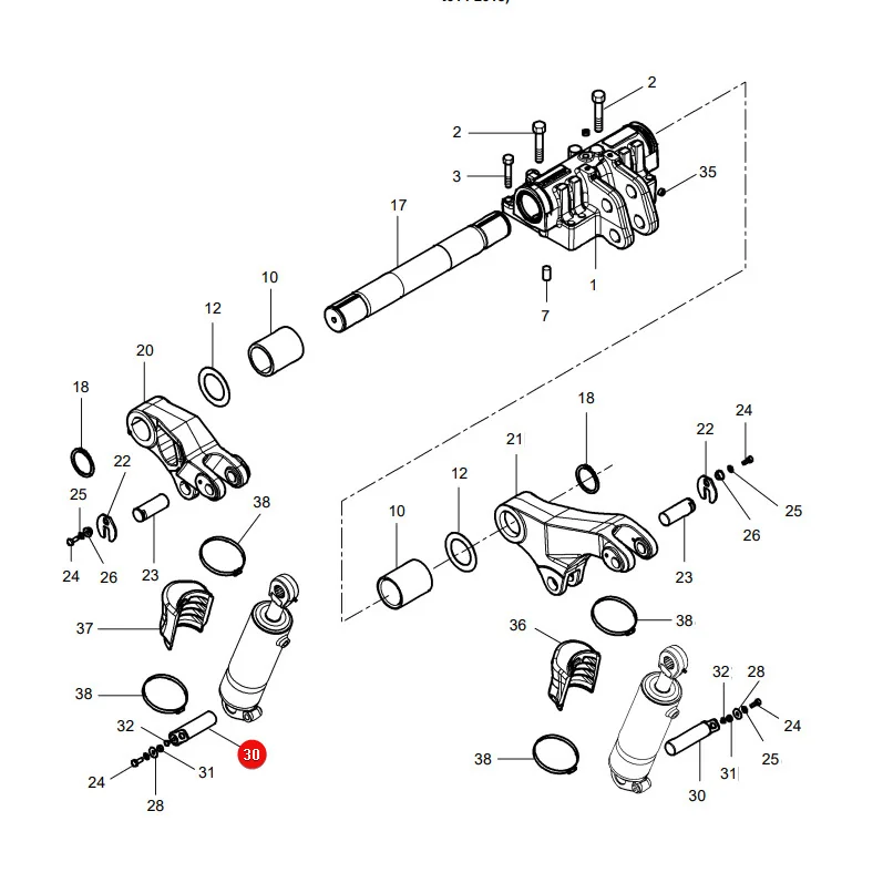 AGCO - H816860030042 - Lower Link Pin Fendt Massey Ferguson