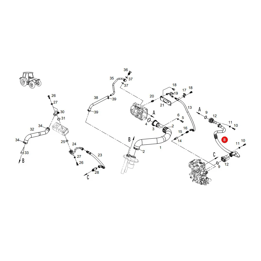 AGCO - H835950900053 - Fendt Hydraulic Line