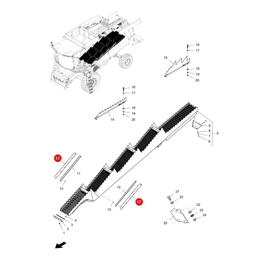 AGCO - LA322306250 - Straw Walker Gasket Massey Ferguson