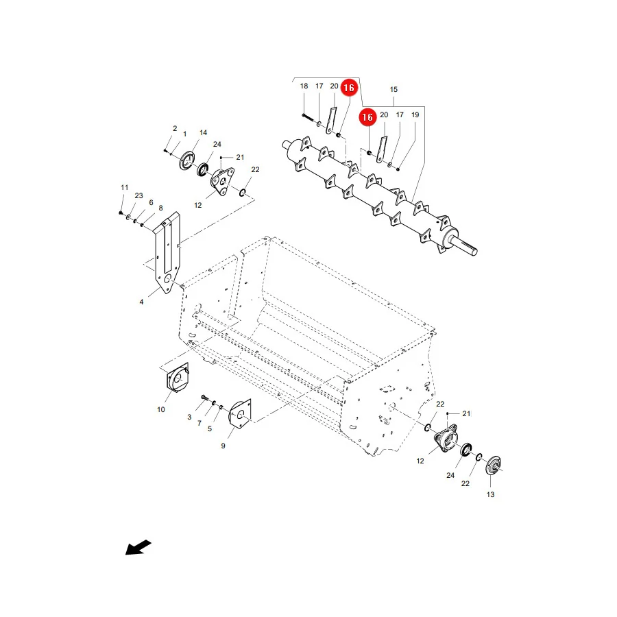 AGCO - LA322331350 - Inner Knife Insert Massey Ferguson