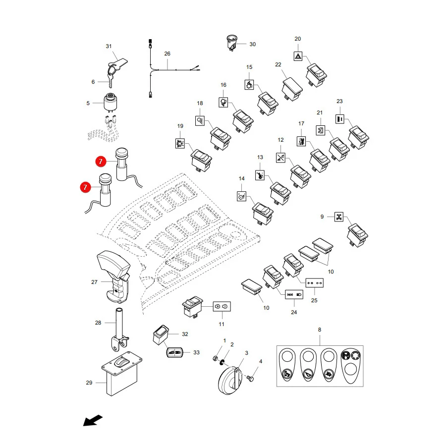 AGCO - LA322954400 - Massey Ferguson  Electric Switch