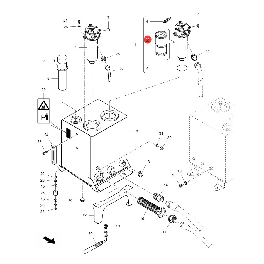 AGCO - LA323550650 - Hydraulic Oil Filter Massey Ferguson