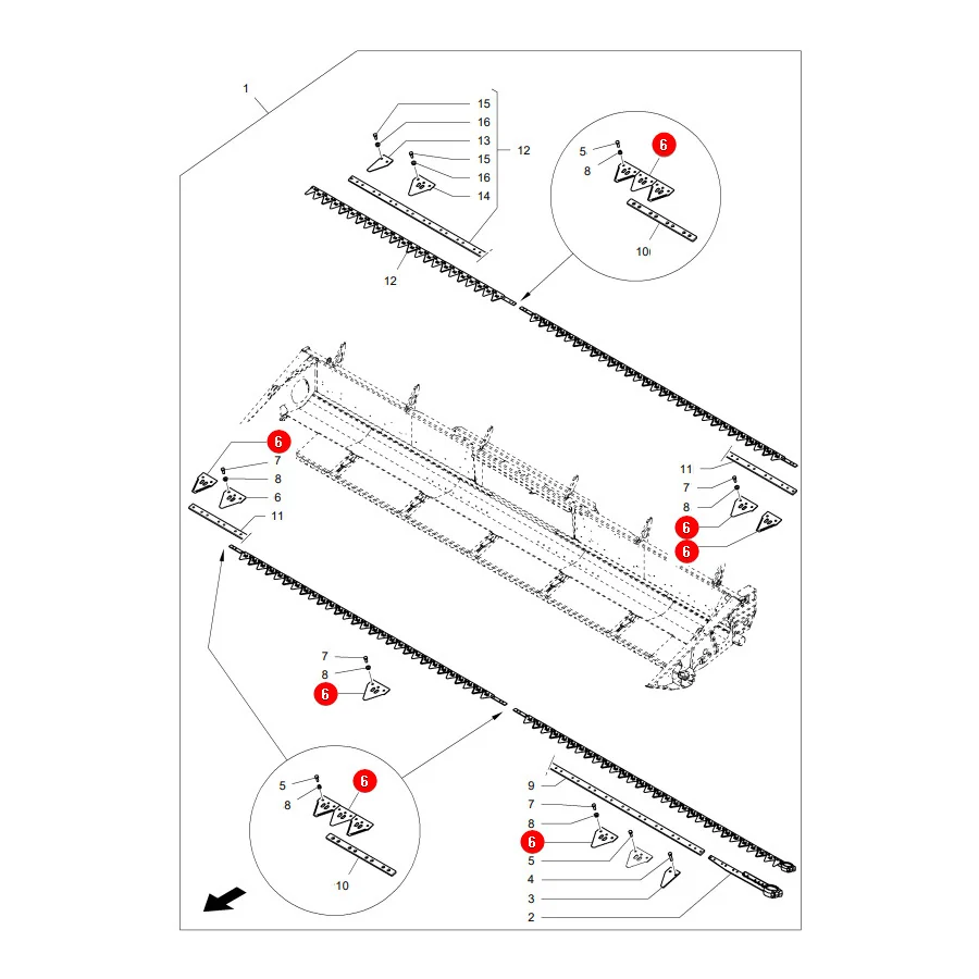 AGCO - LA327840145 - Fine-Ribbed Mower Blade Massey Ferguson
