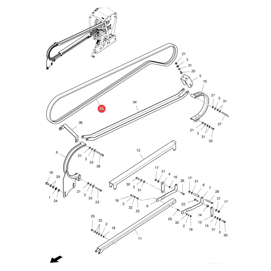 AGCO - LA344311131 - V-Belt Massey Ferguson