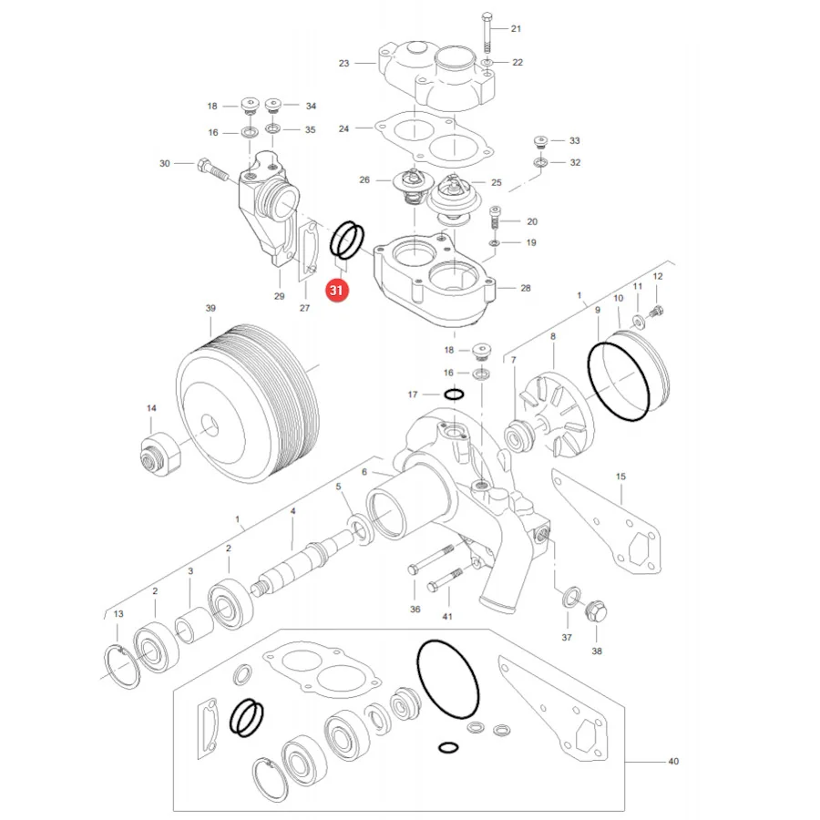AGCO - V614604958 - Massey Ferguson Thermostat O-Ring