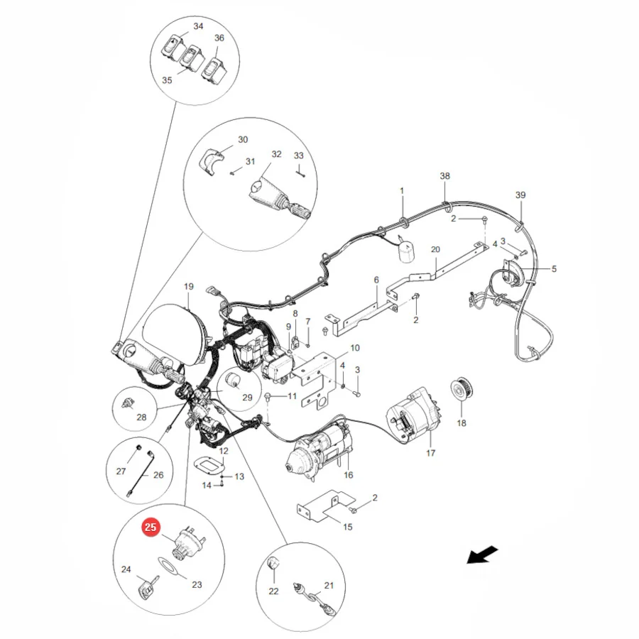 AGCO - V82296900 - Valtra Ignition Switch