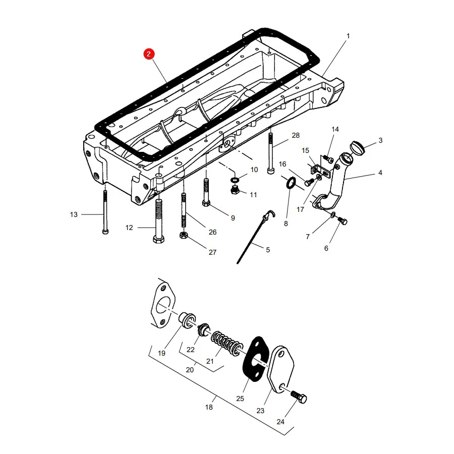 AGCO - V836322183 - Oil Pan Gasket Massey Ferguson