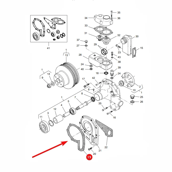 AGCO - V836338525 - Water Pump Gasket Massey Ferguson