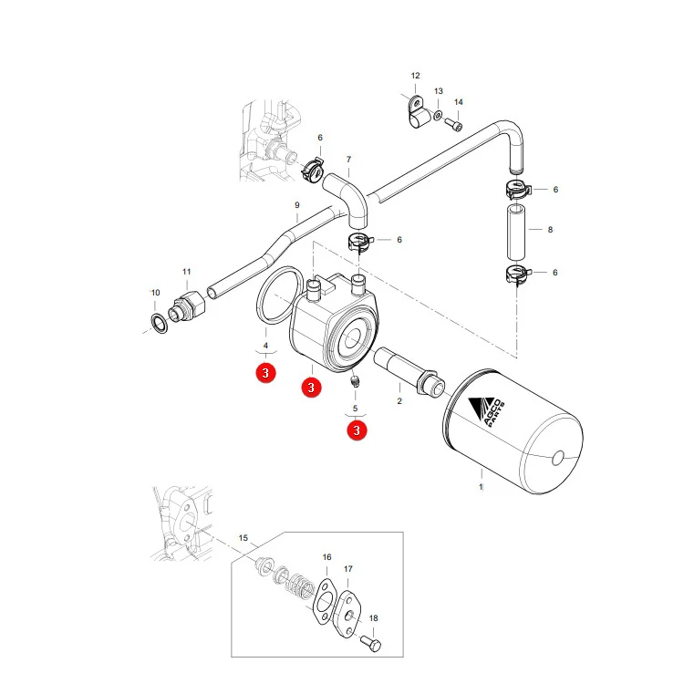 AGCO - V836684121 - Massey Ferguson Oil Cooler