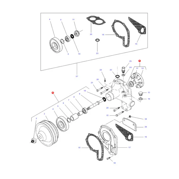 AGCO - V836859590 - Engine Water Pump Massey Ferguson