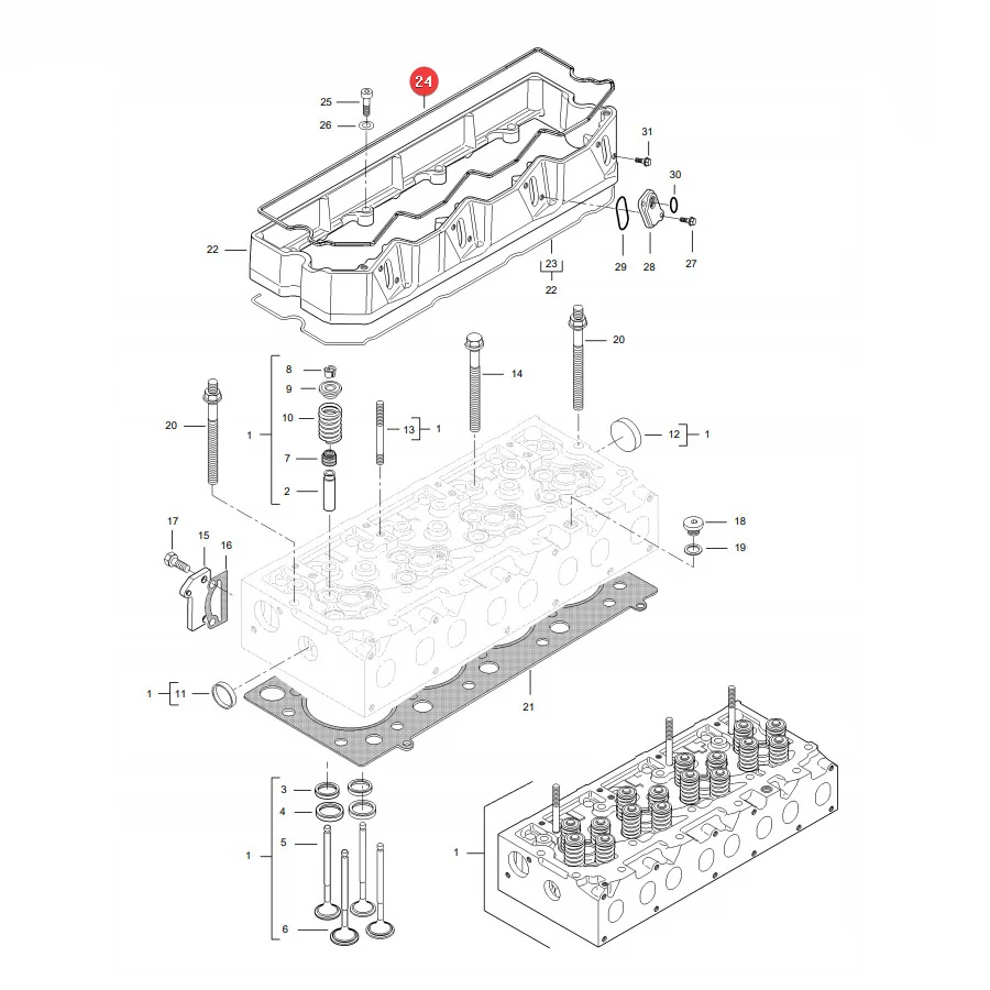 AGCO - V837073751 - Massey Ferguson Valve Cover Gasket