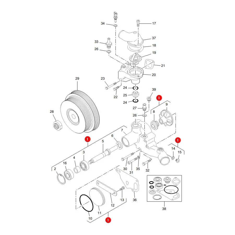 AGCO - V837084200 - Massey Ferguson Engine Water Pump