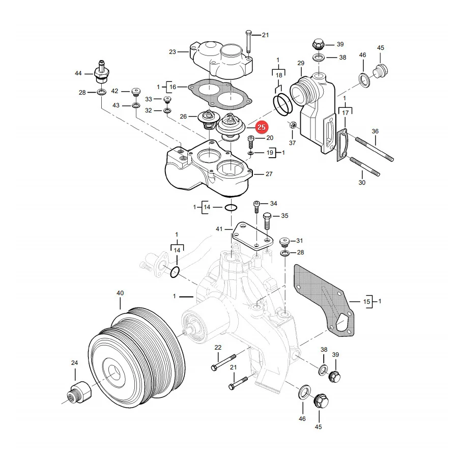 AGCO - V837084949 - Massey Ferguson Water Thermostat