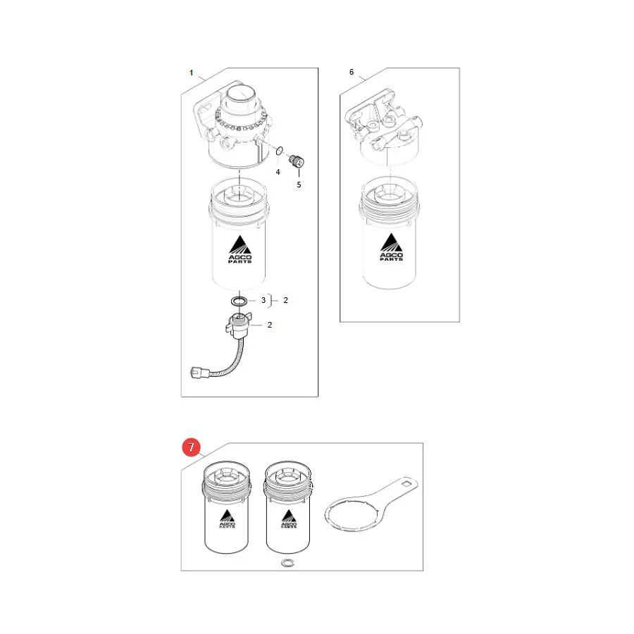 AGCO - V837091436 - Massey Ferguson Fuel Filter Set