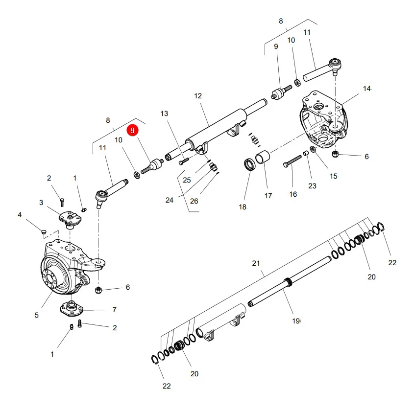 AGCO - VA049001 - Massey Ferguson Front Axle Ball Joint