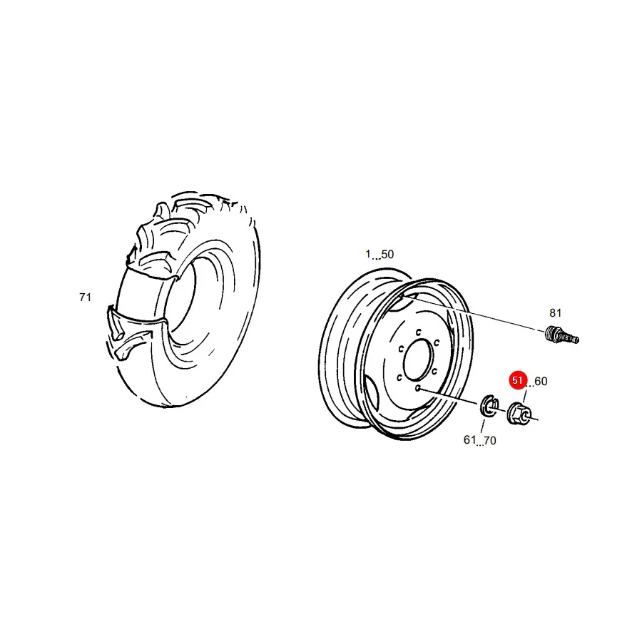 AGCO - X435510541000 - Wheel Bolt Nut M18 x 1.5 Fendt
