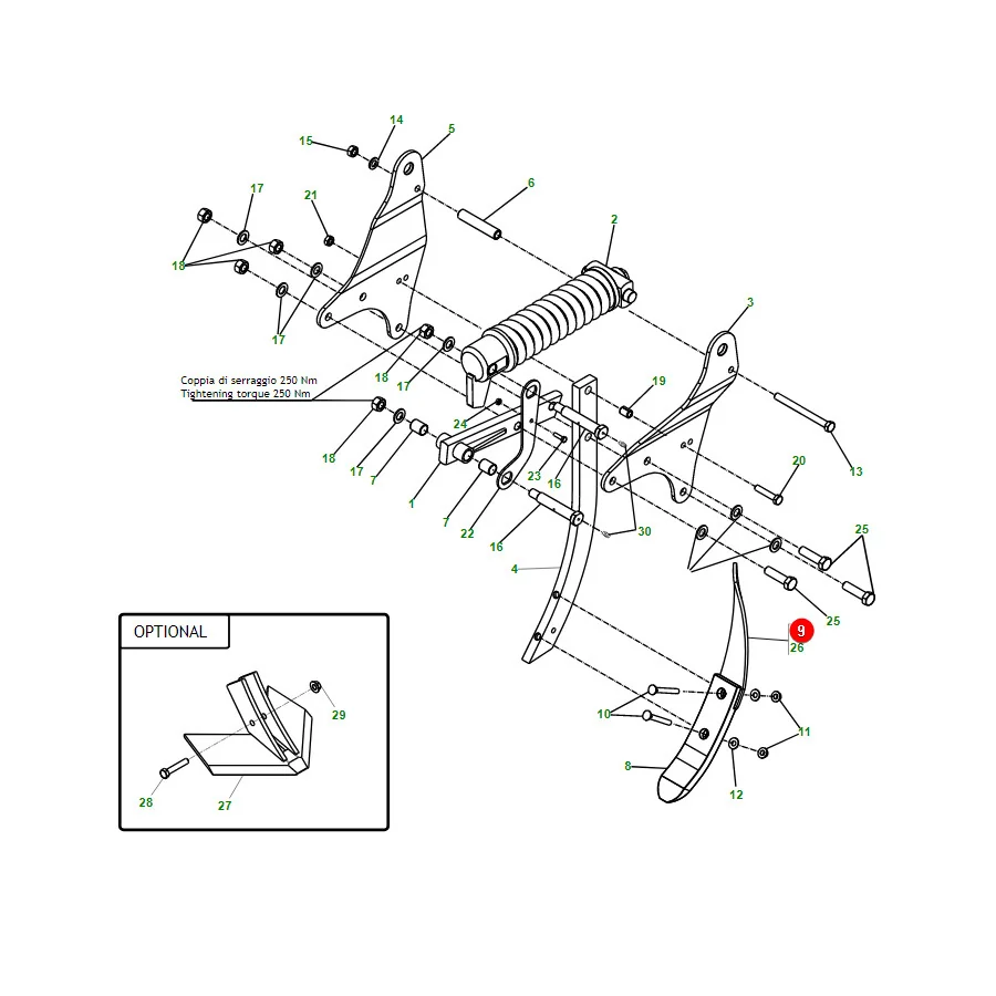 AgriCarb - SCKD6064D - Reinforced Right Guide Bar Koeckerling 907026 SCKD6064D